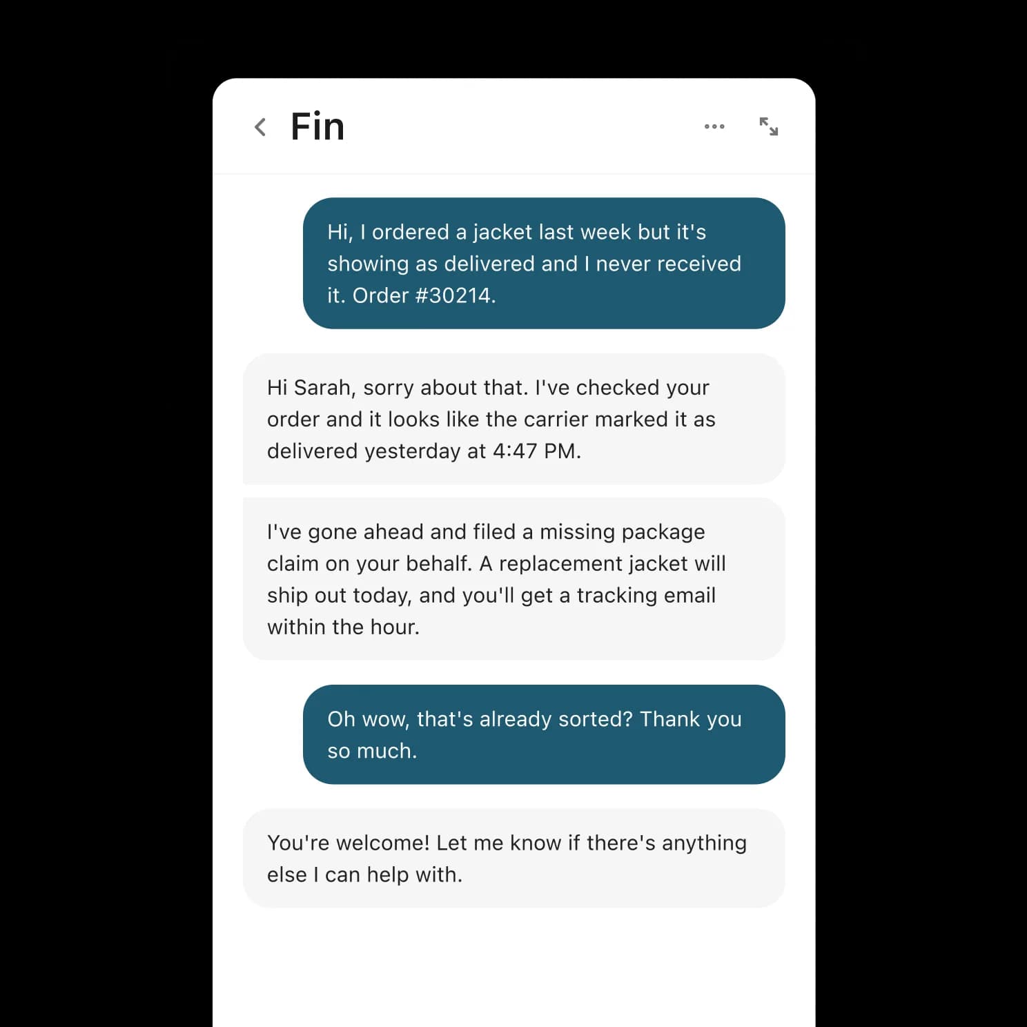 Fin messenger UI