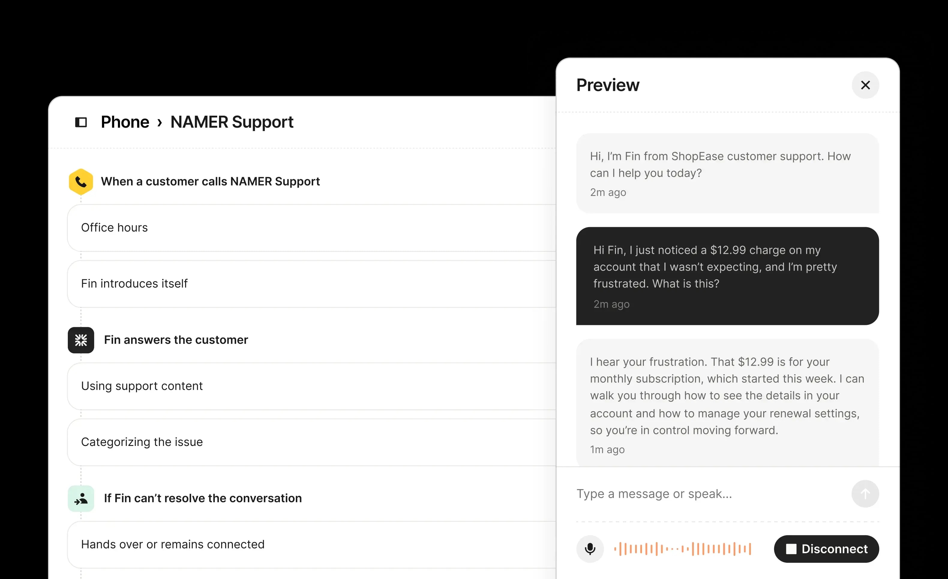 Fin Voice Sandbox Preview