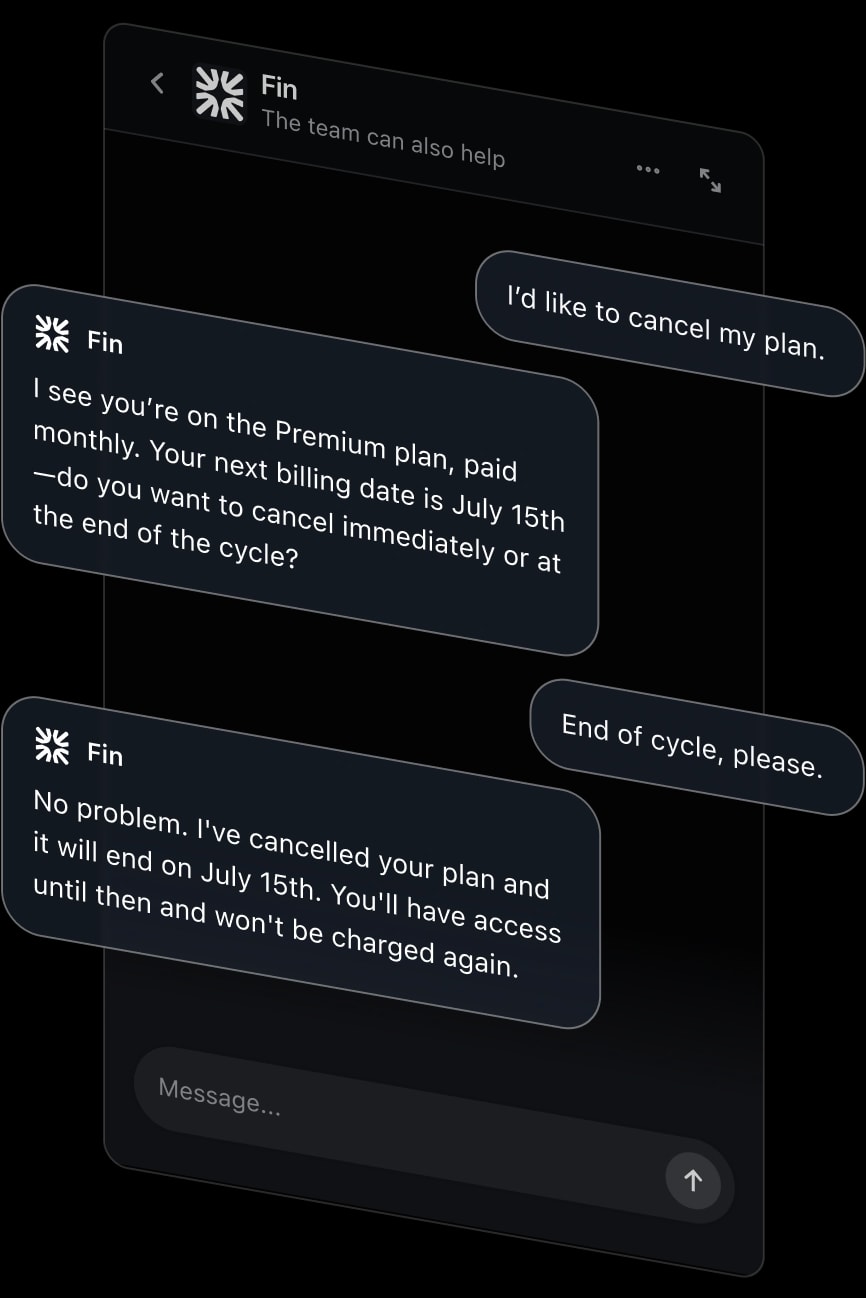 Fin for live chat hero image