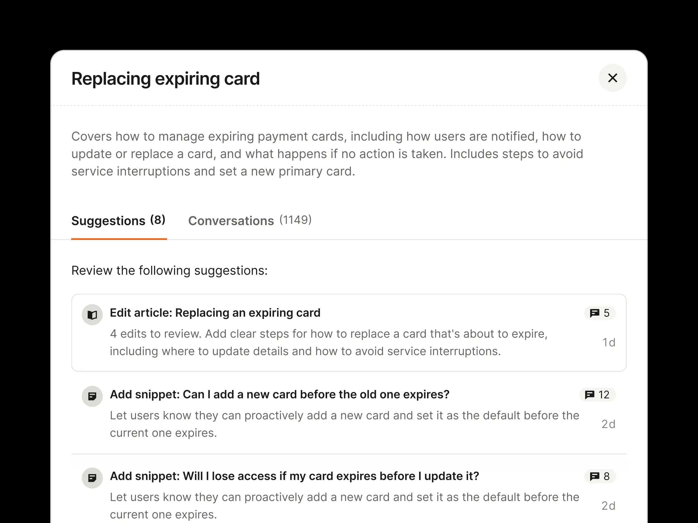 Optimize Dashboard AI Powered Suggestions