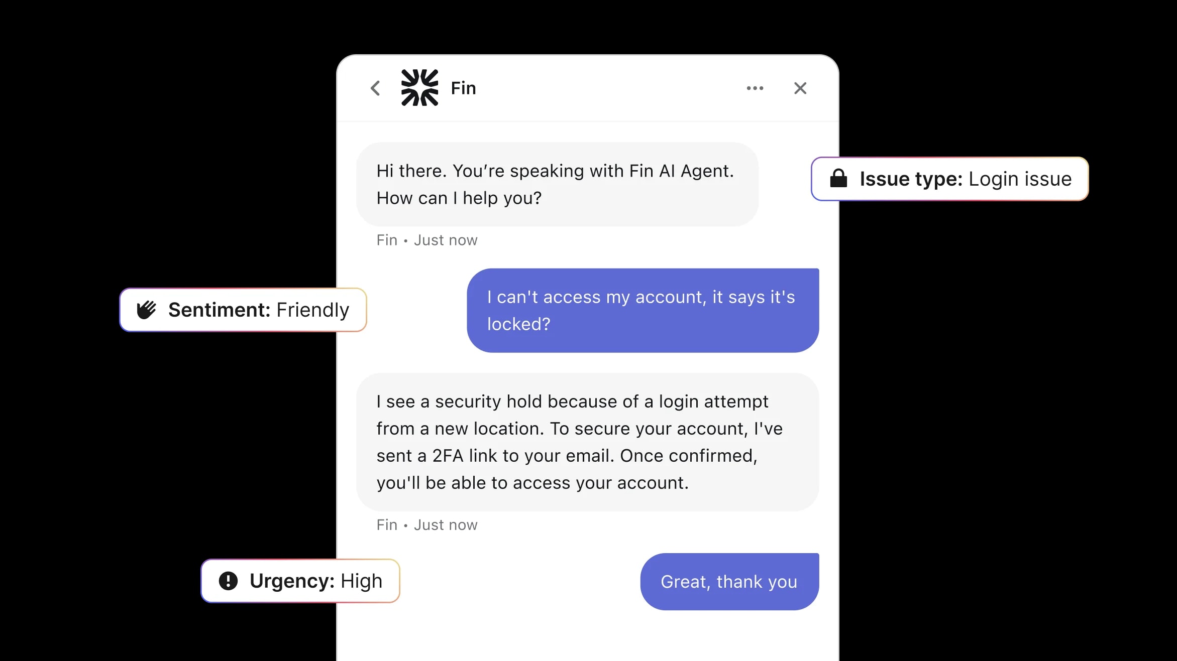 Fin detects key attributes in every conversation