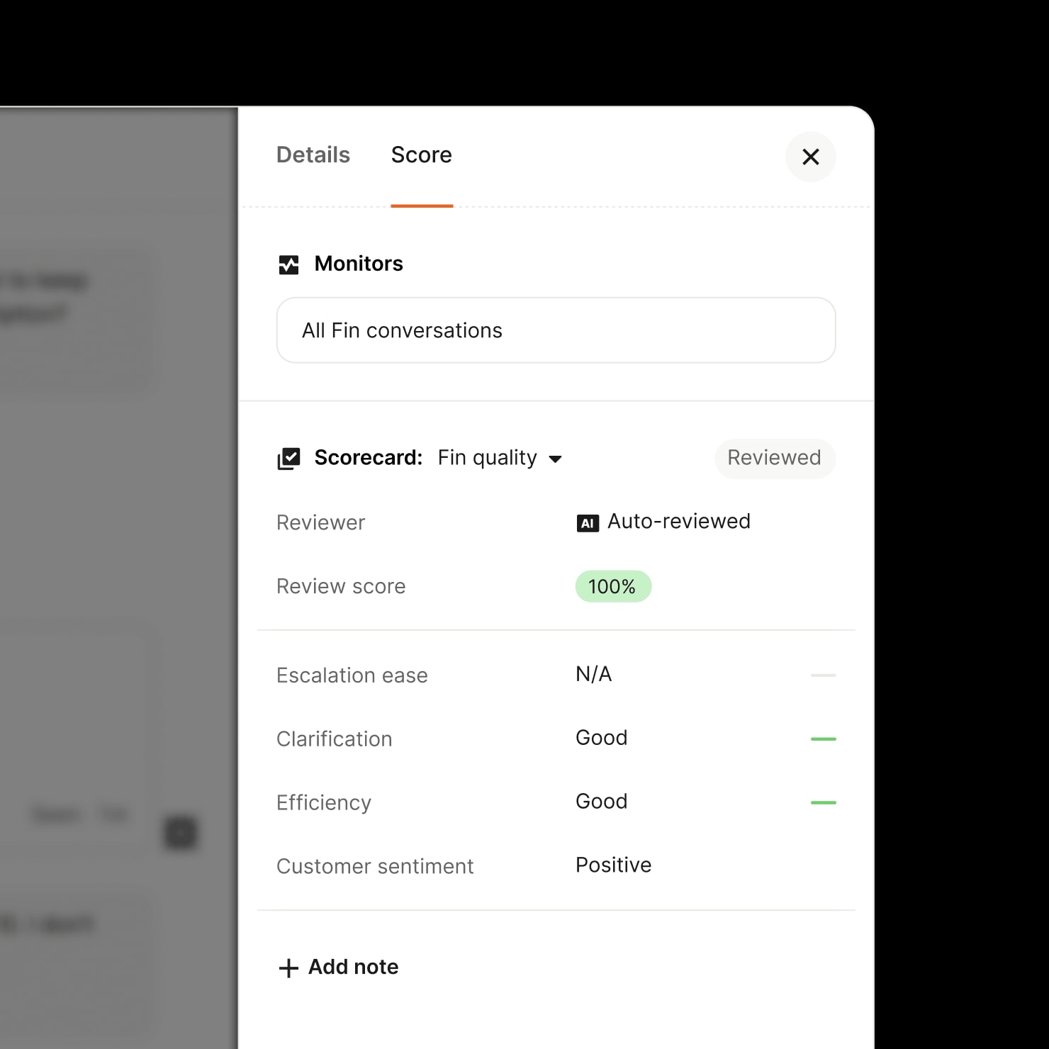 Custom scorecards showing conversation quality scoring