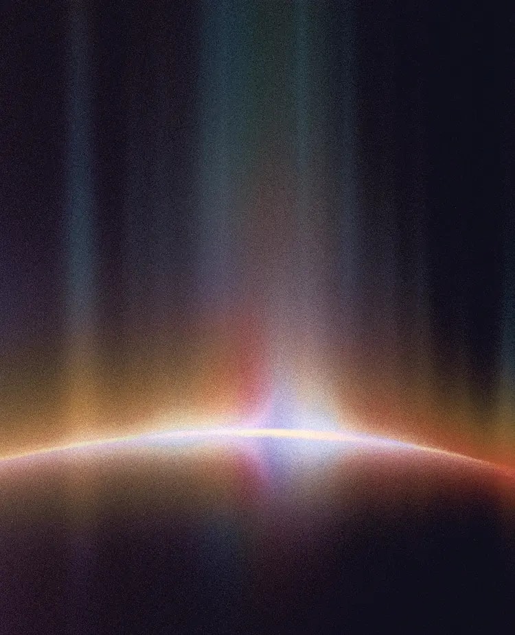 A decorative background depicting a solar flare in space