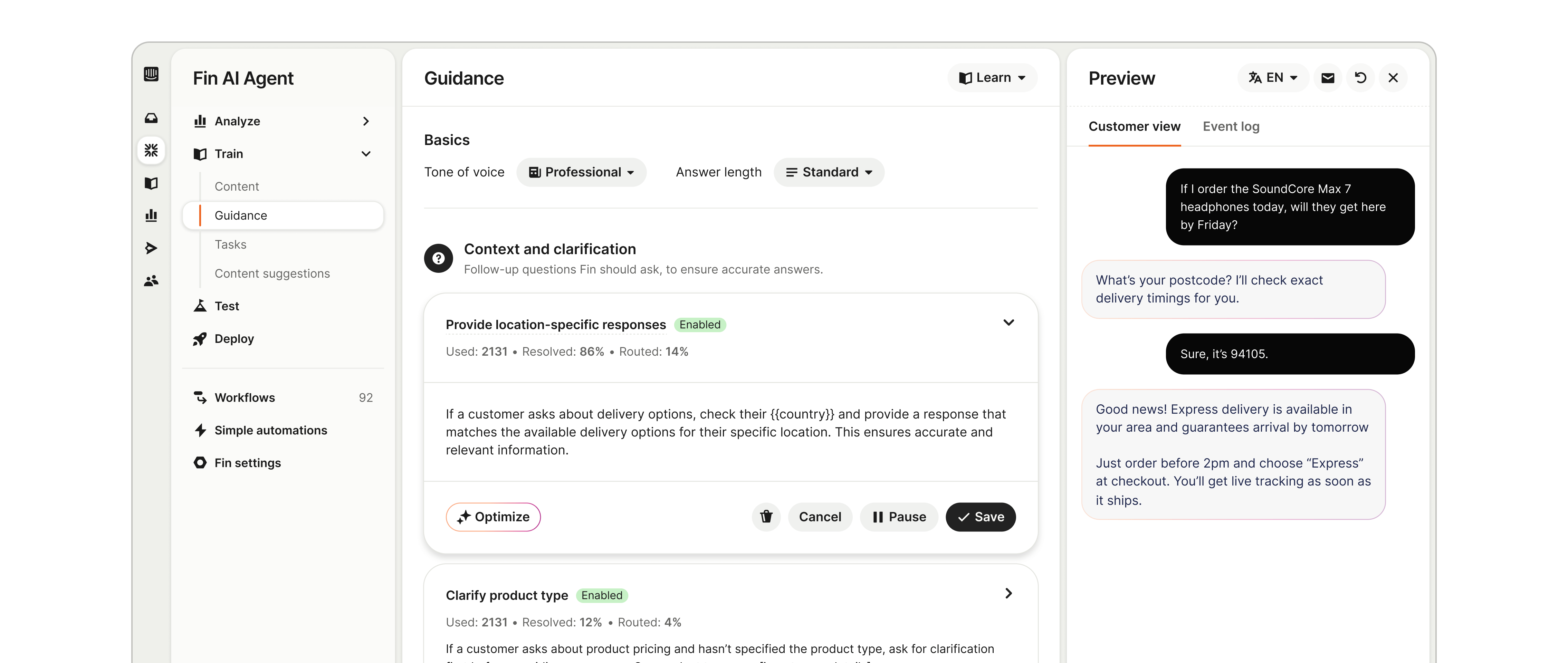 Diagram showing Fin integrating with helpdesk, data sources, and systems
