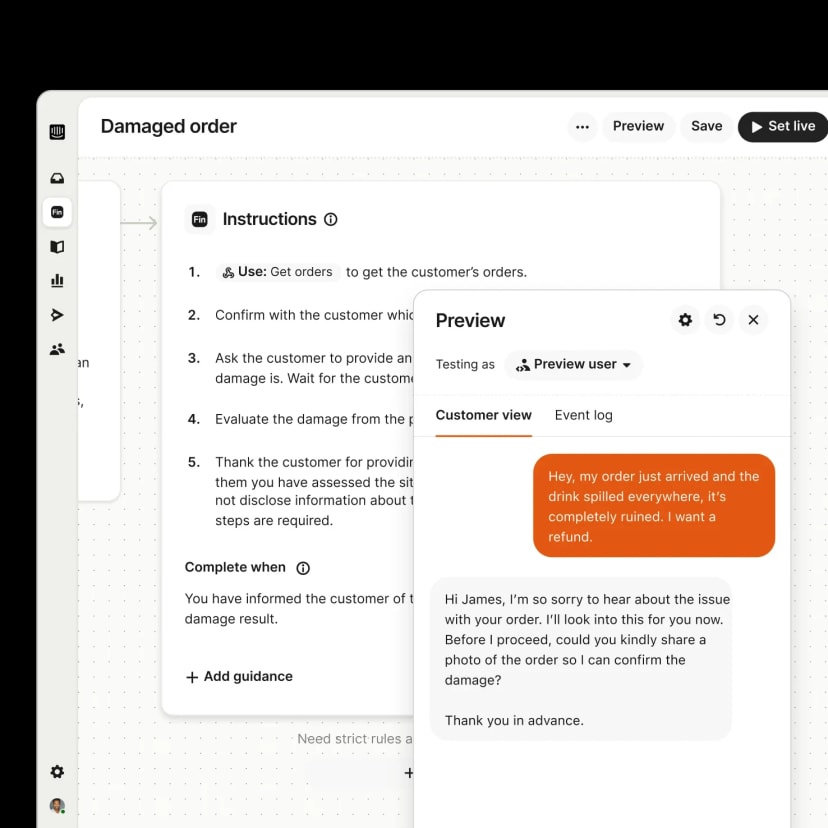 Interface illustrating direct configuration and control without engineering tickets (mobile)