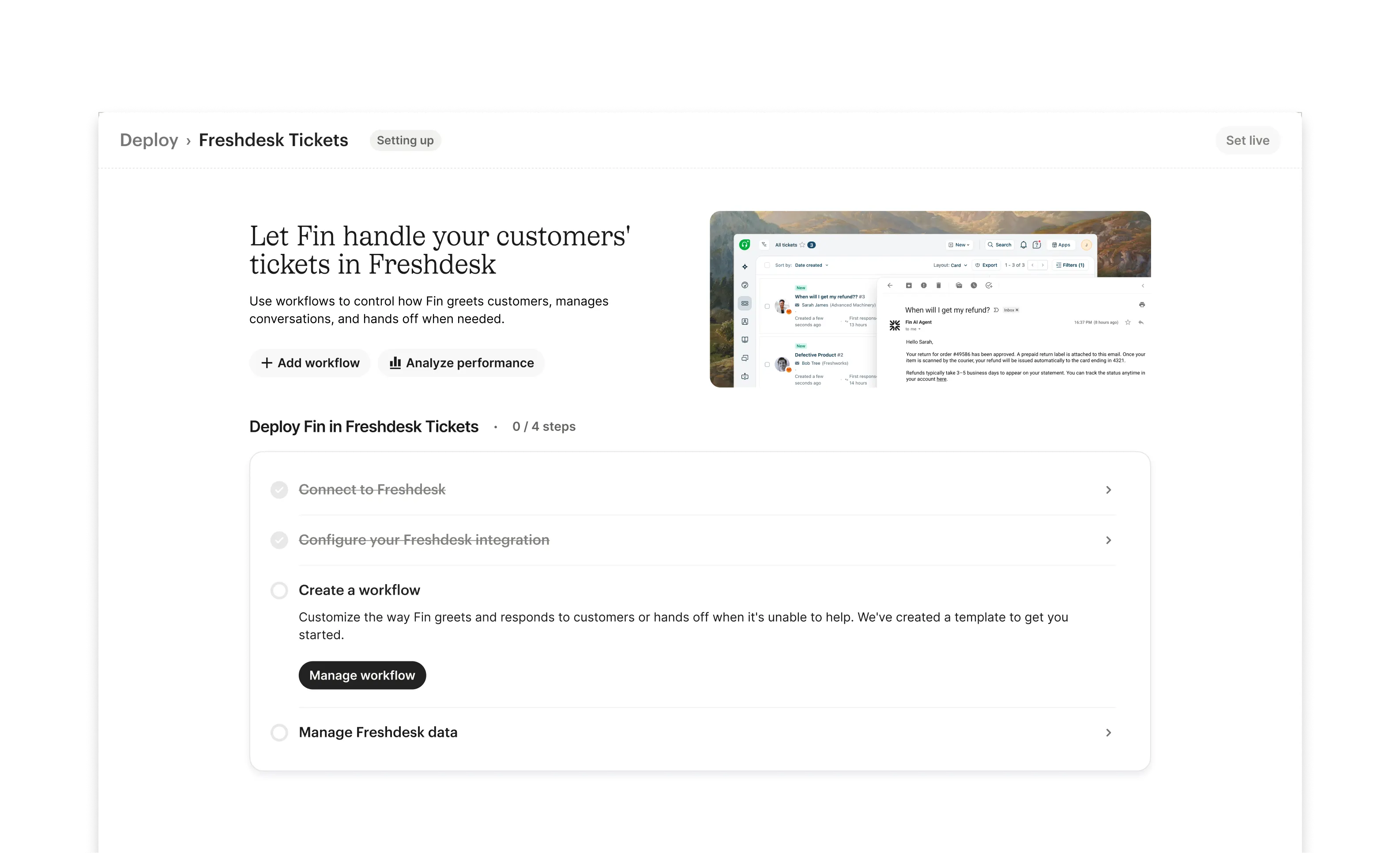 Setup steps visualization