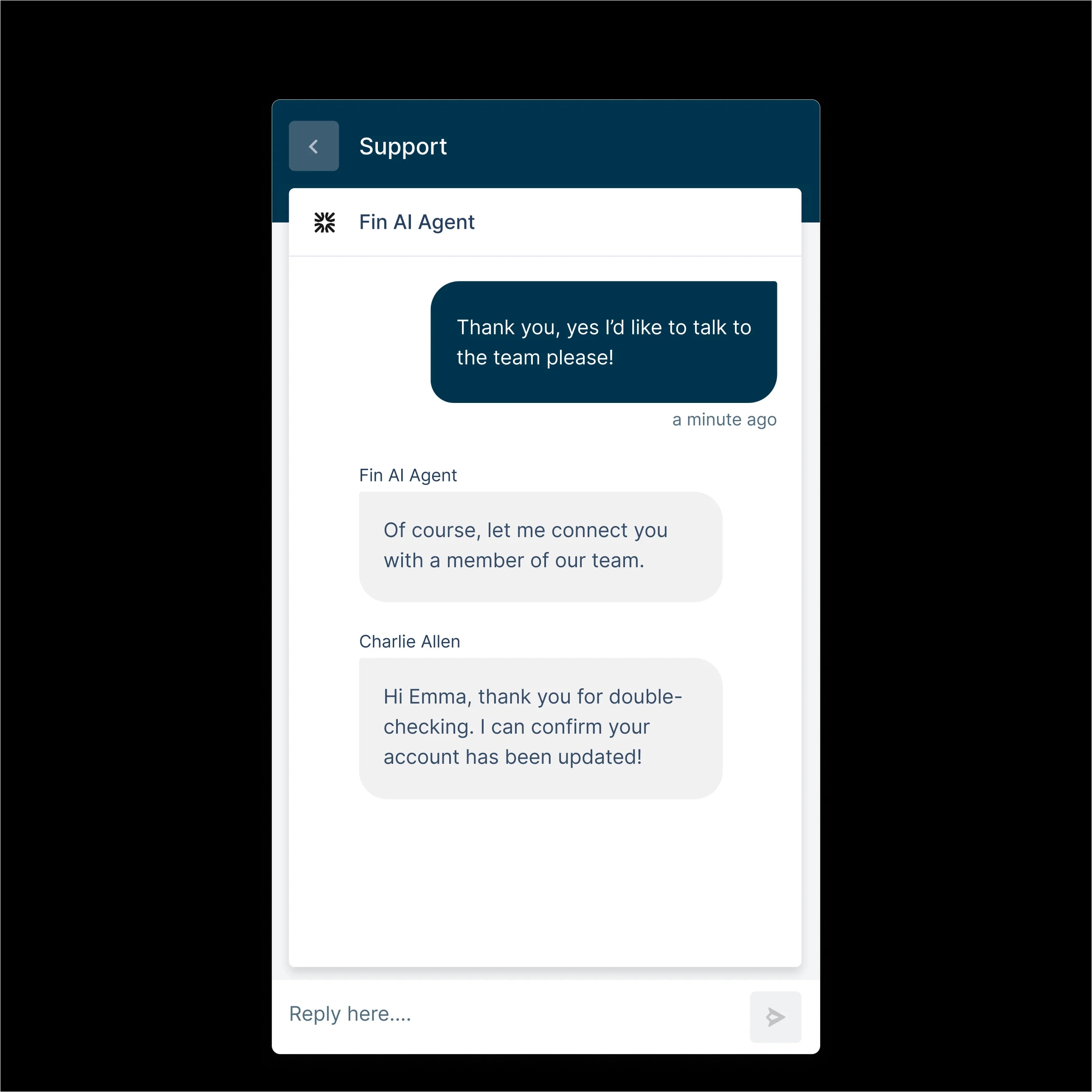 Freshchat live messaging handoff
