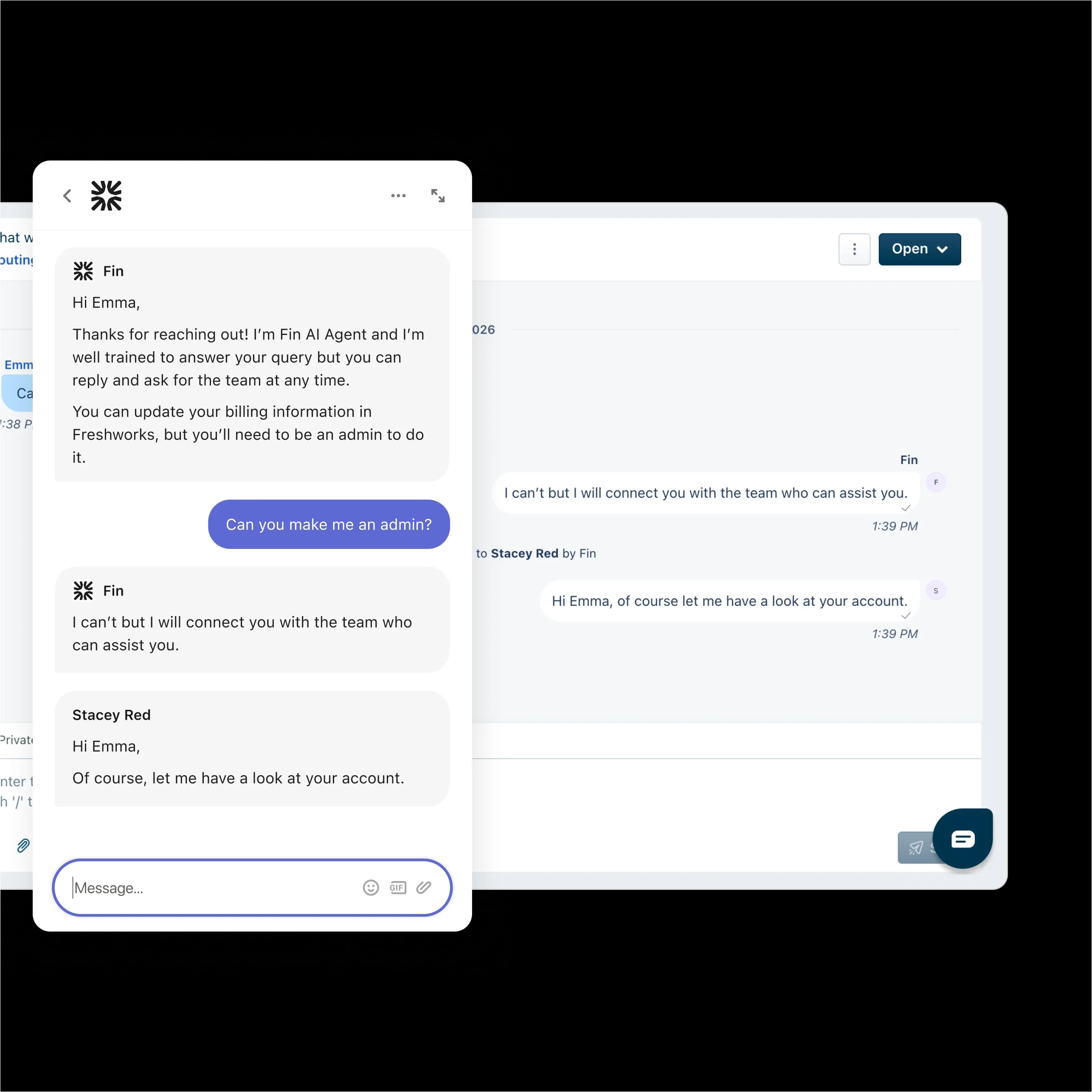 Fin Messenger live chat