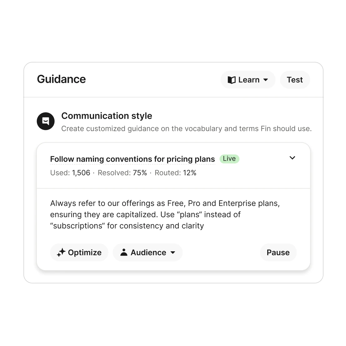 Configure Fin's tone, behavior, and knowledge without needing engineering resources on your own