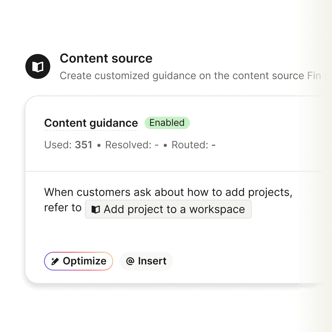 Fin configuration with Procedures and Guidance