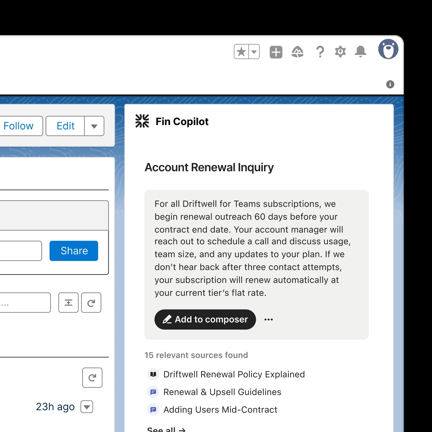 Customer experience score