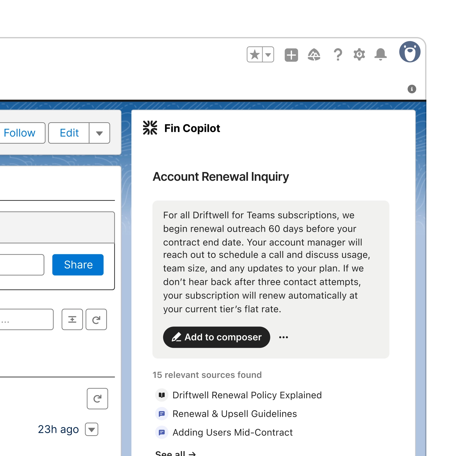 Customer experience score