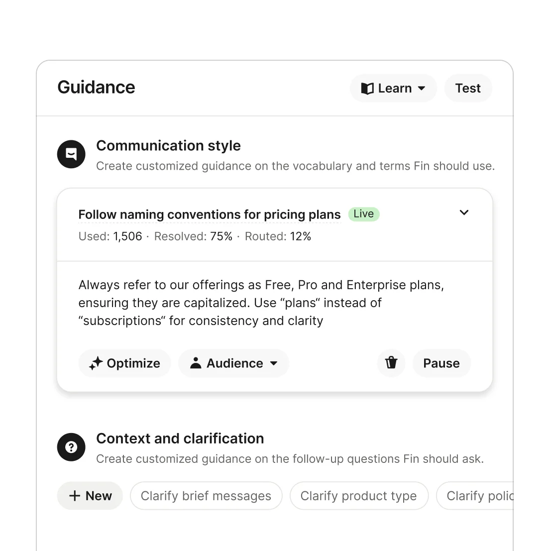 Define Fin's behavior