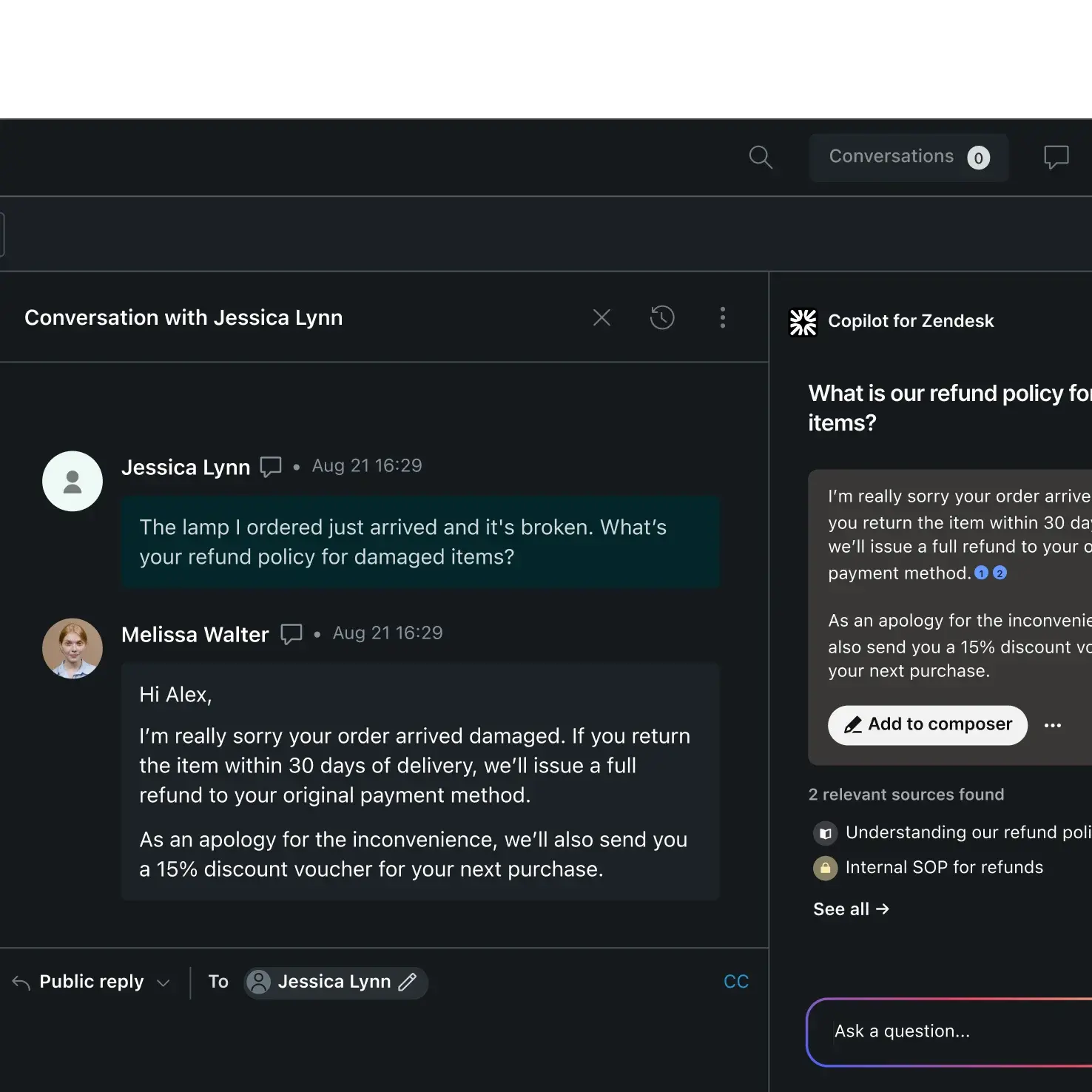 Customer experience score