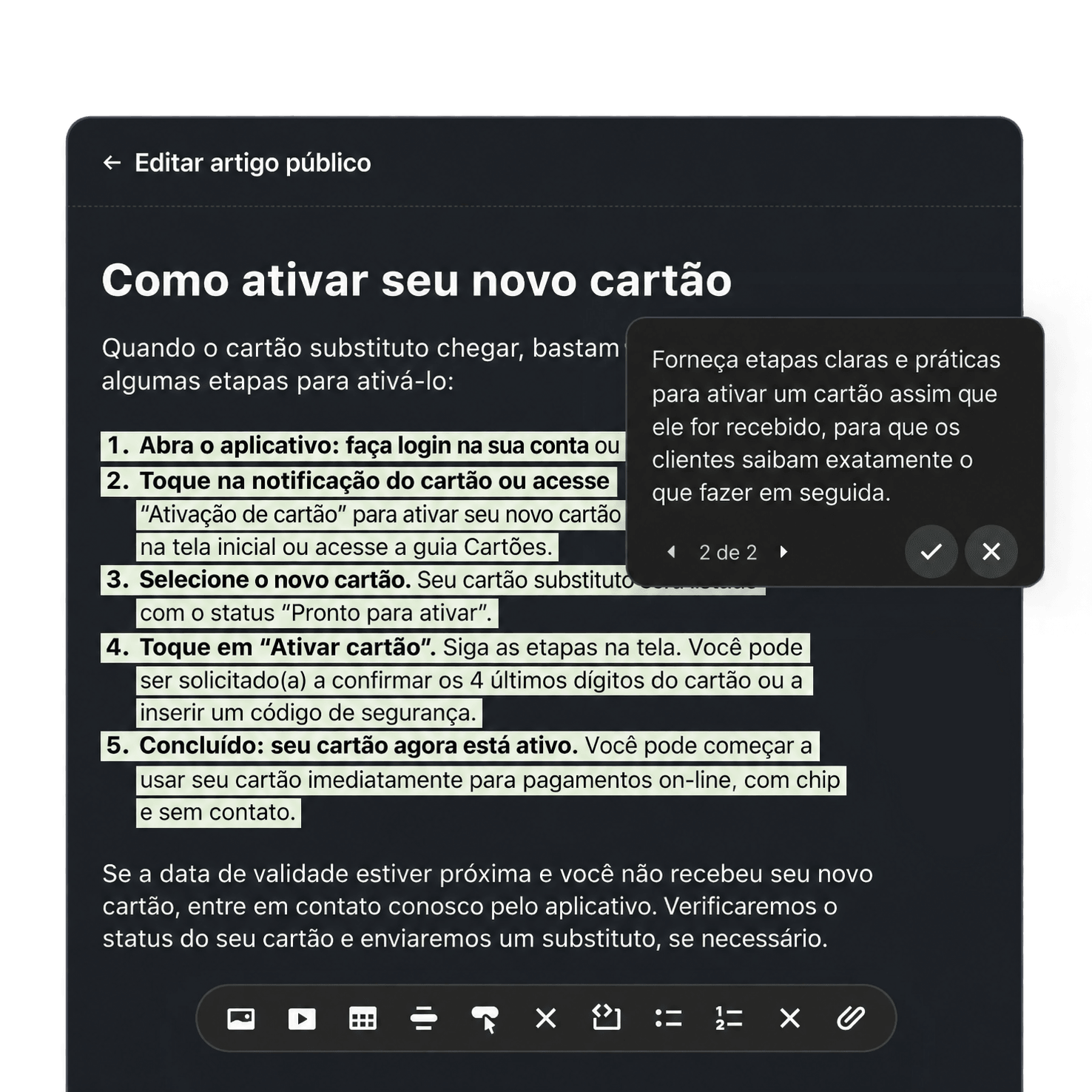 Sugestões de IA
