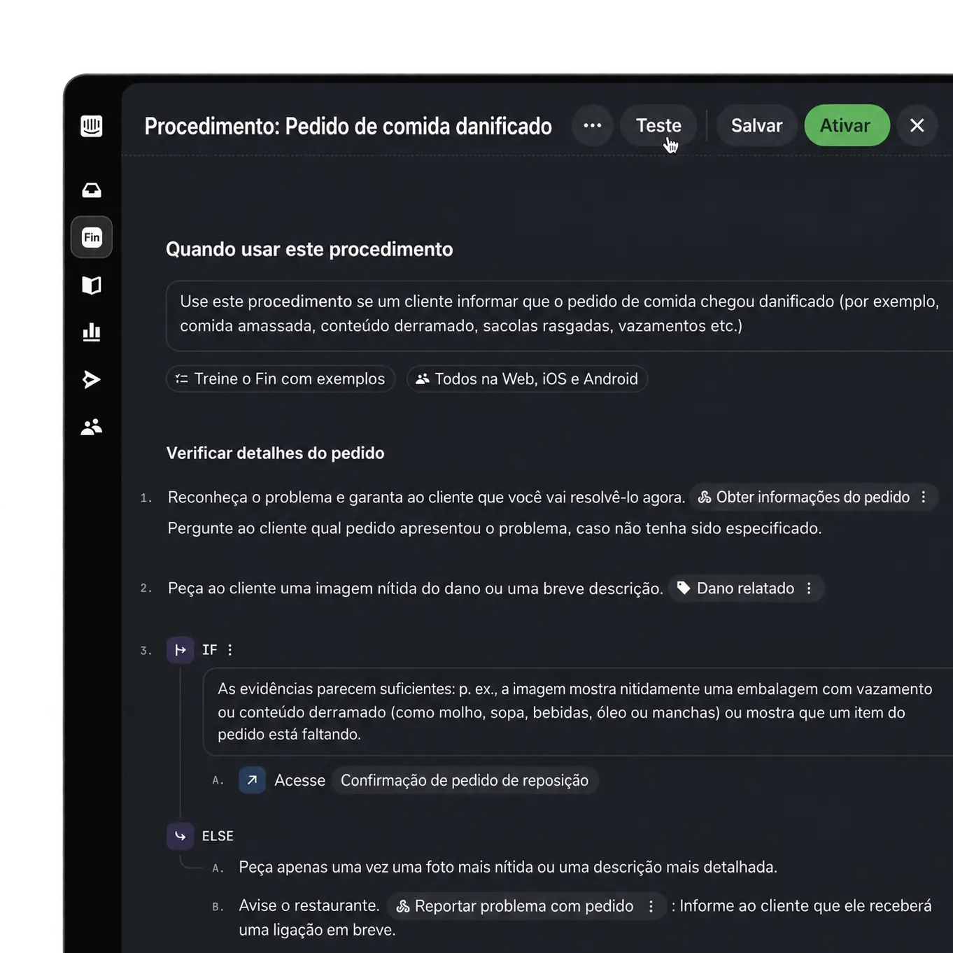 Testes de simulação