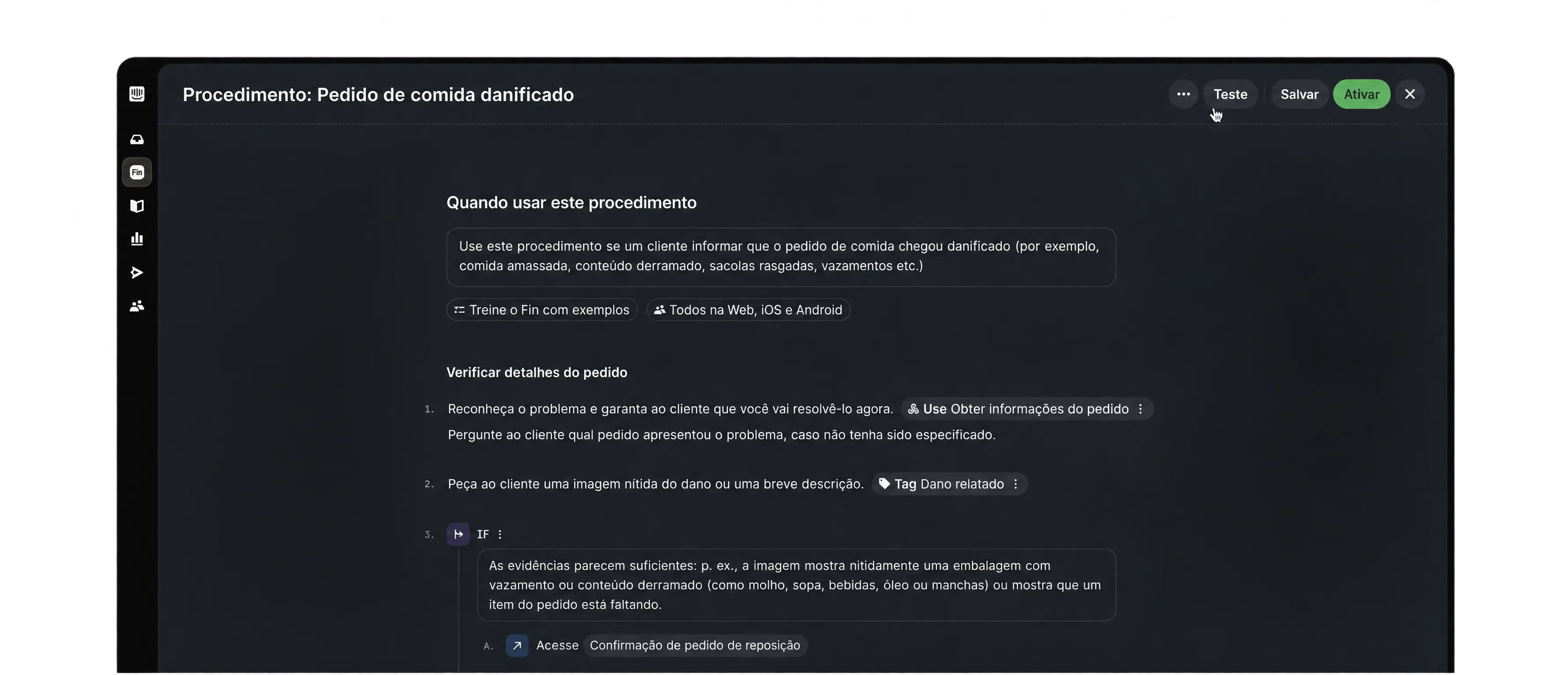 Testes de simulação