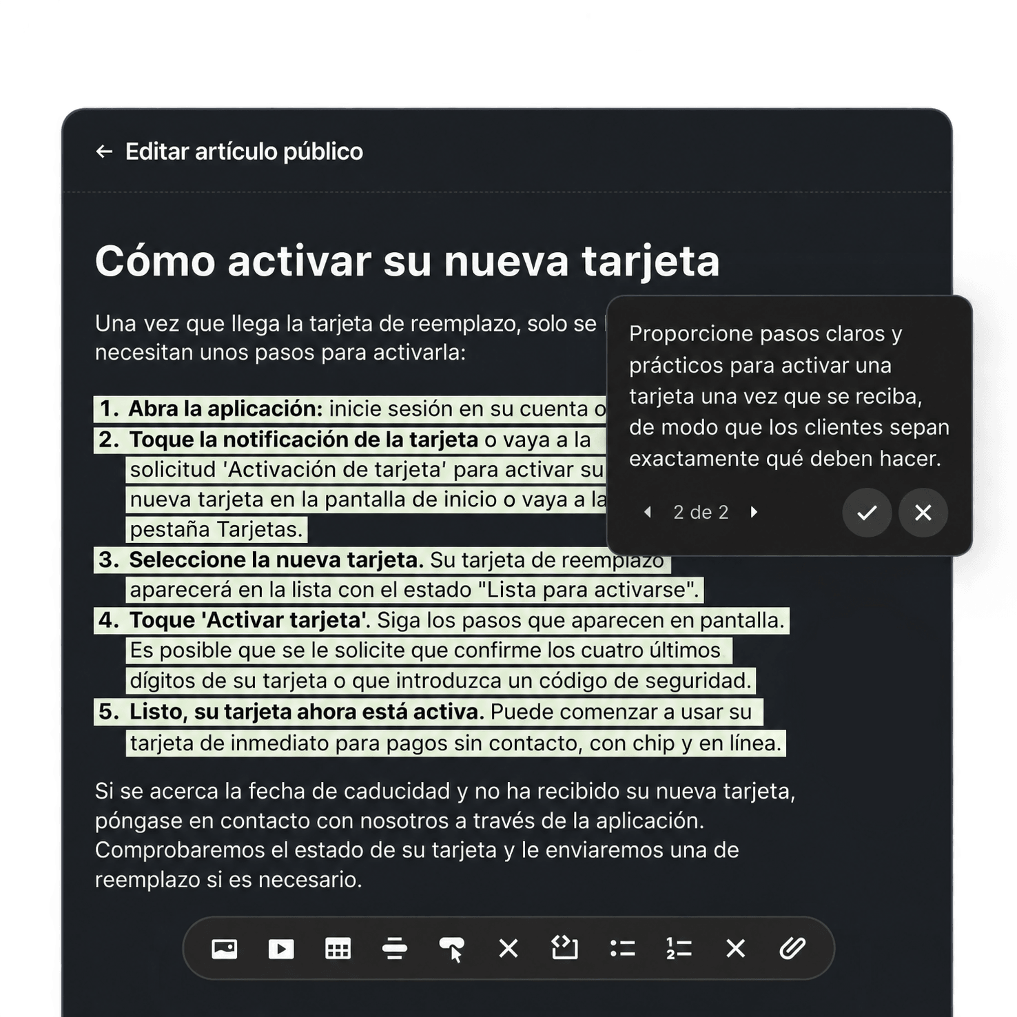 Sugerencias de IA