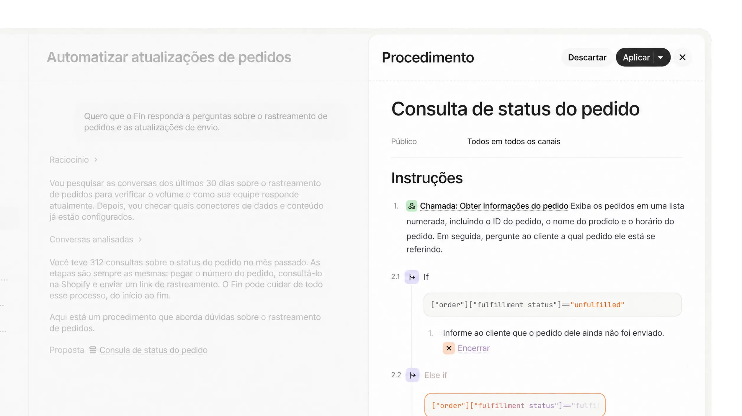 Operator desenvolvendo uma melhoria para o Fin