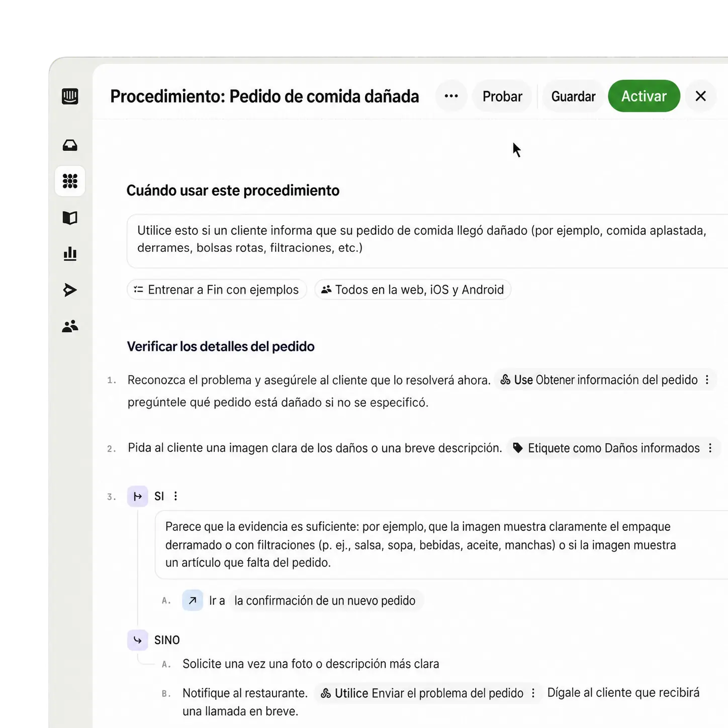 Evaluación de conversación simulada con un cliente