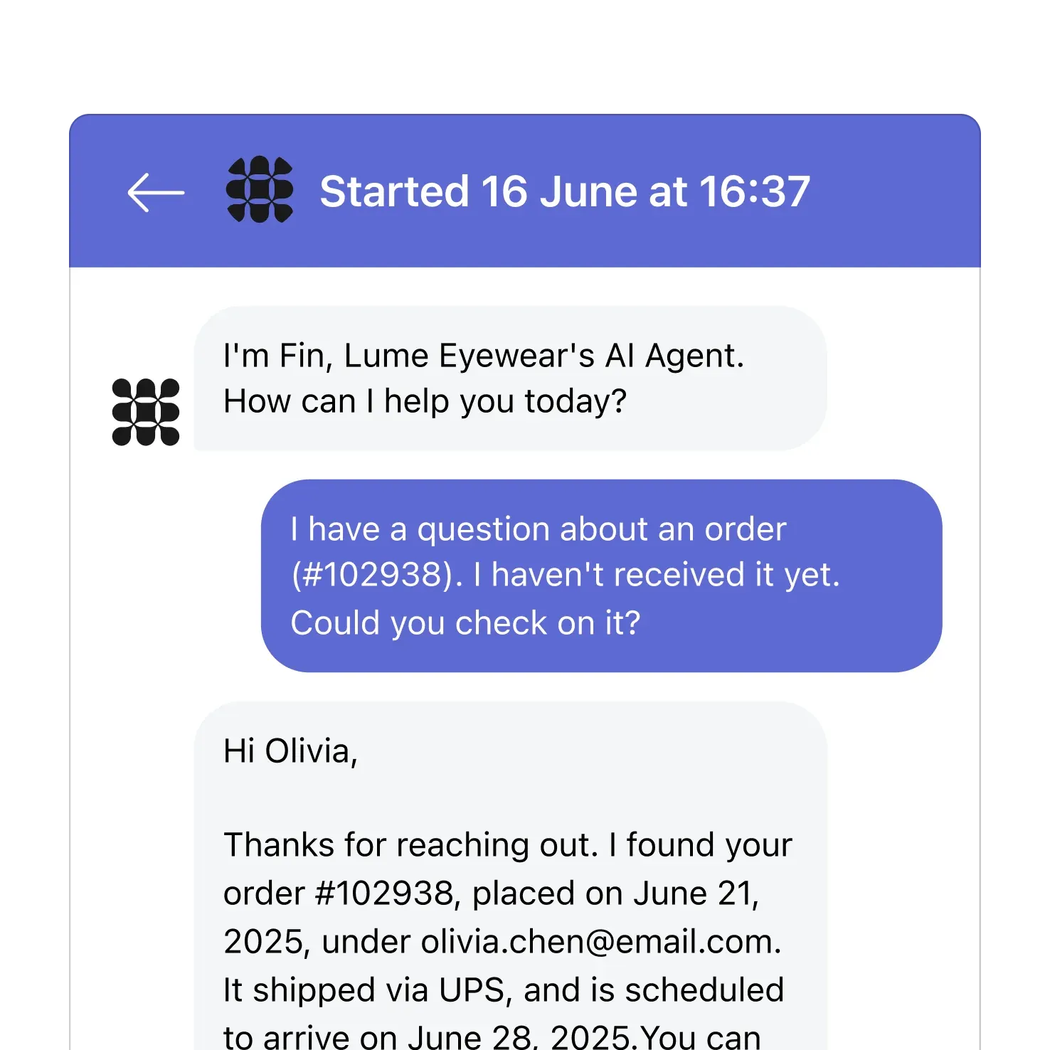 Fin answering in Zendesk Messaging