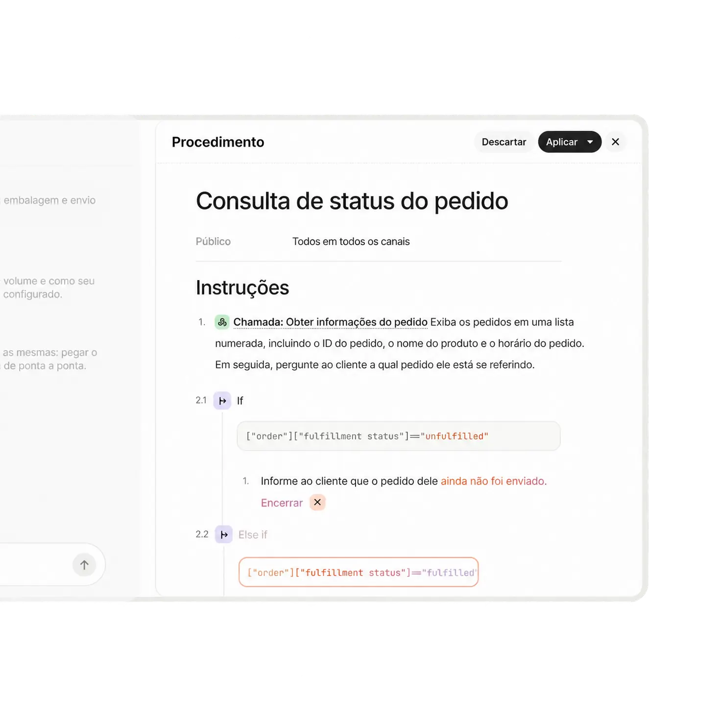 Operator desenvolvendo uma melhoria para o Fin