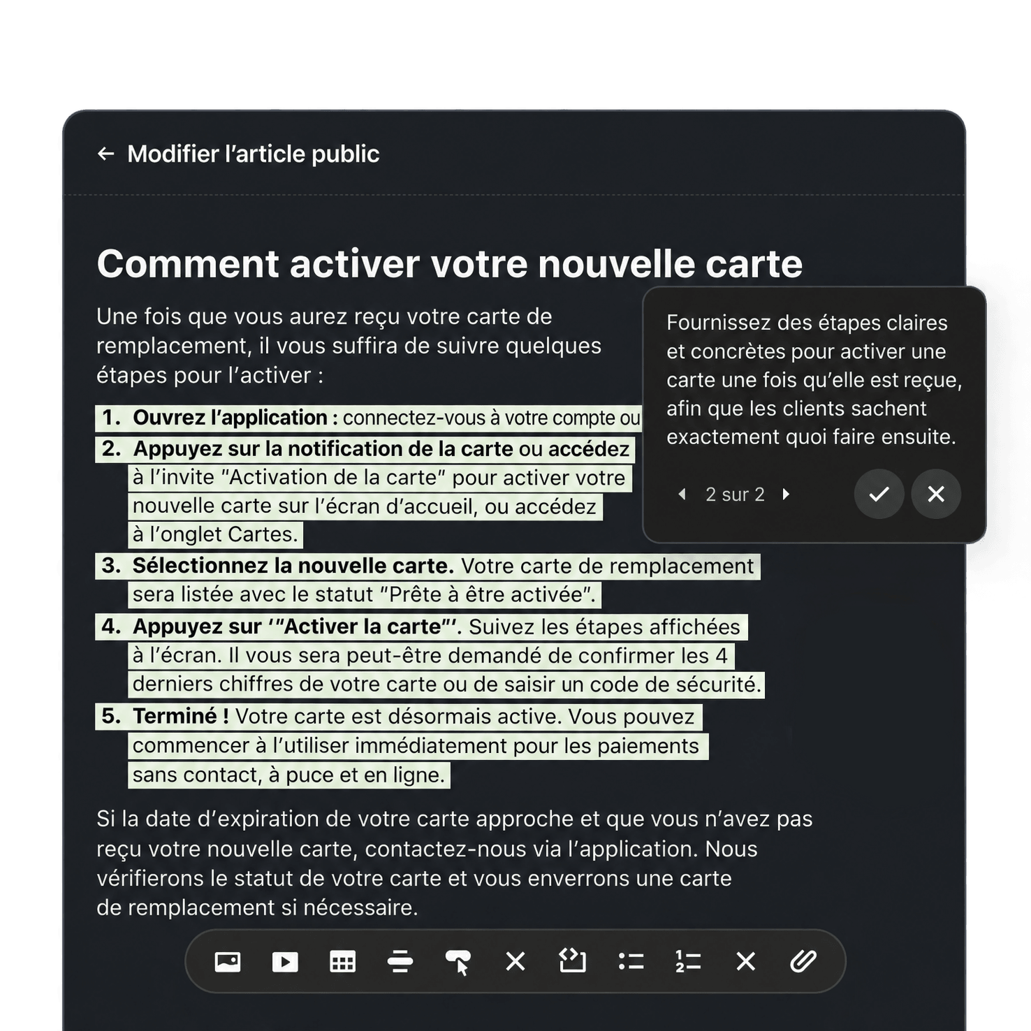 Suggestions de l’IA