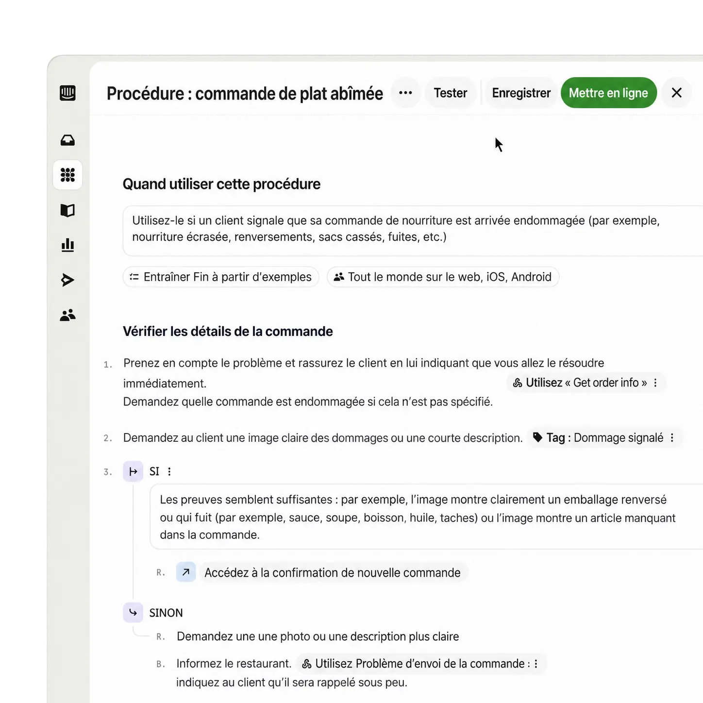 Évaluation d’une conversation client simulée
