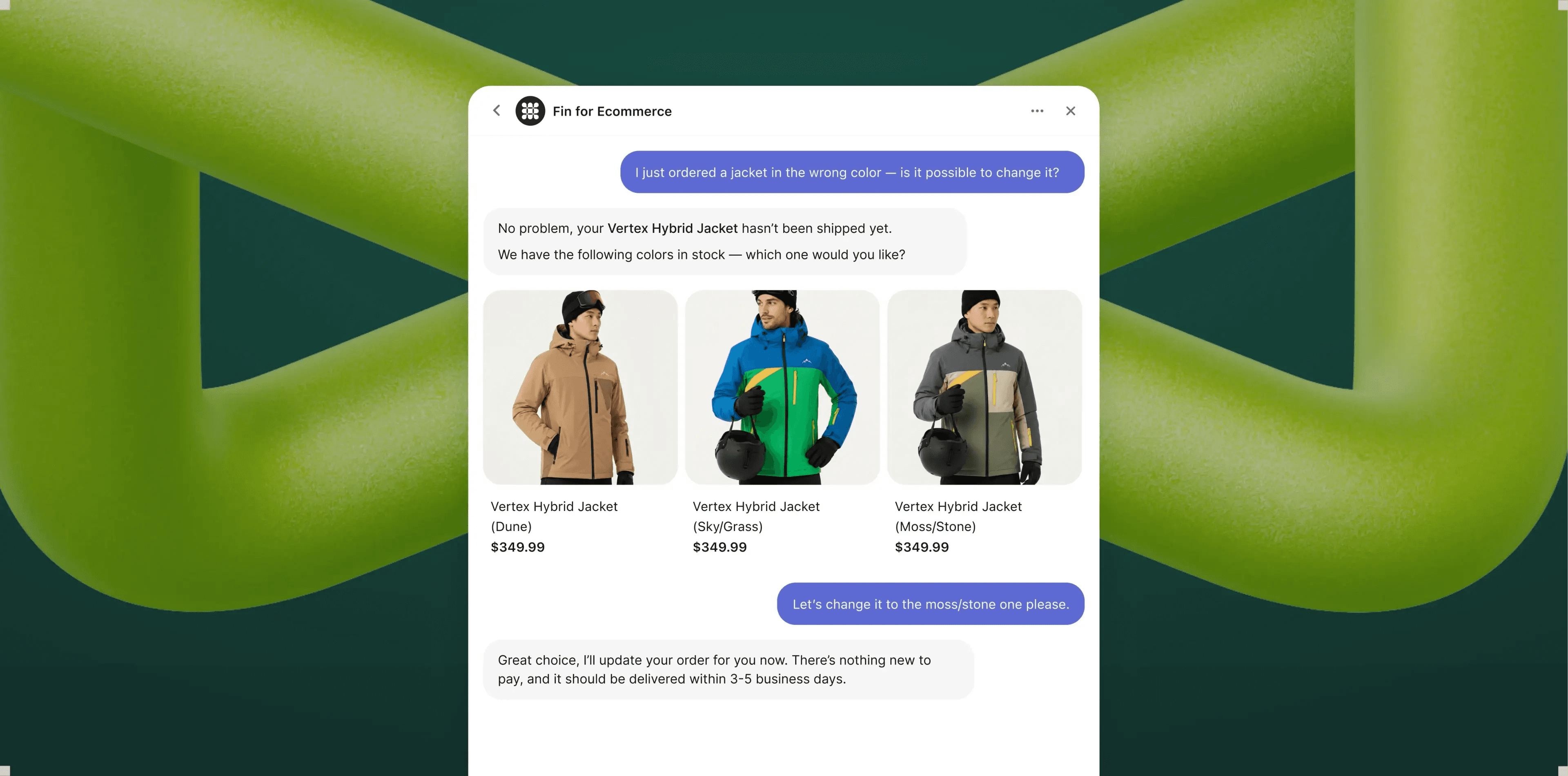 Fin for Ecommerce — one agent, no handoffs