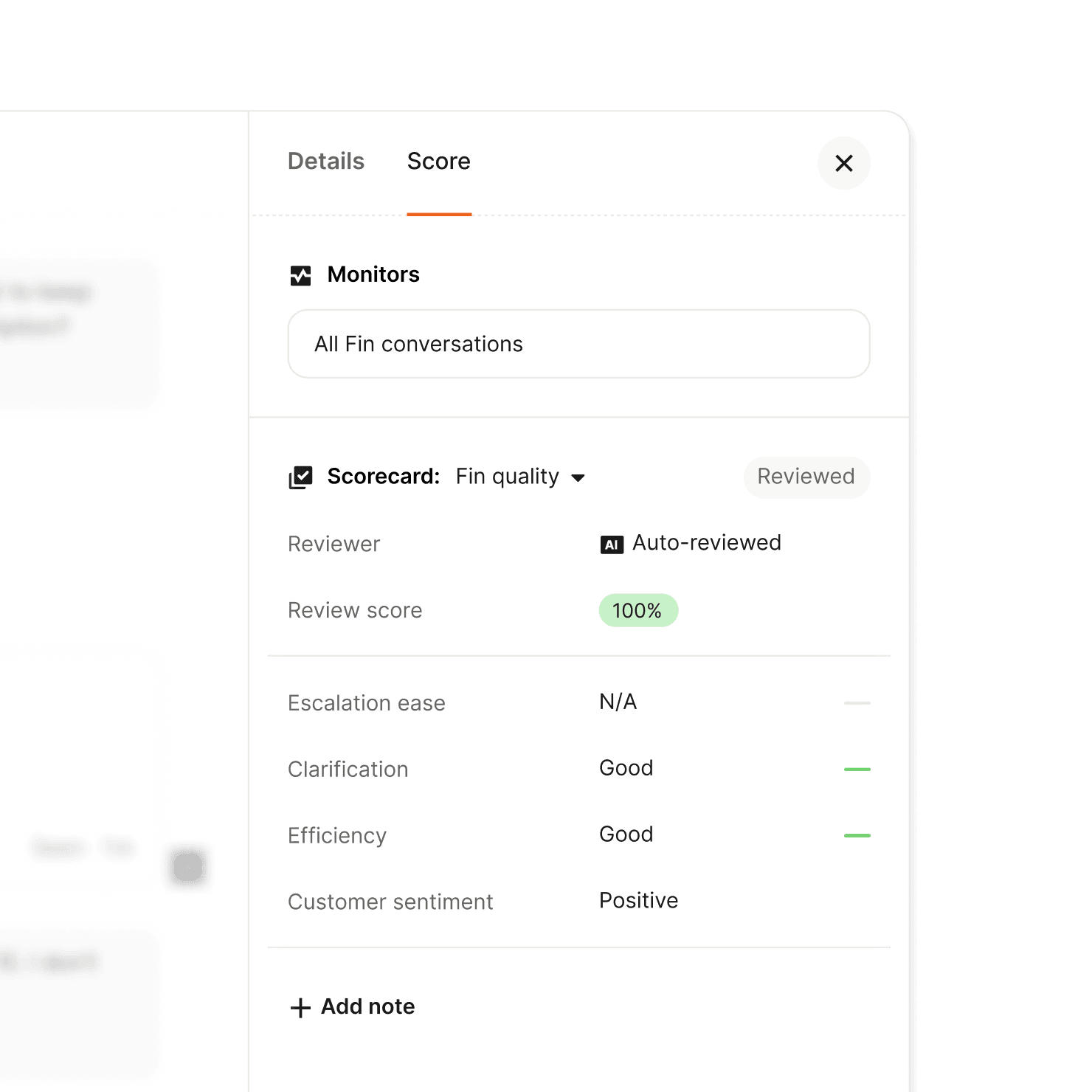 Custom scorecards showing conversation quality scoring