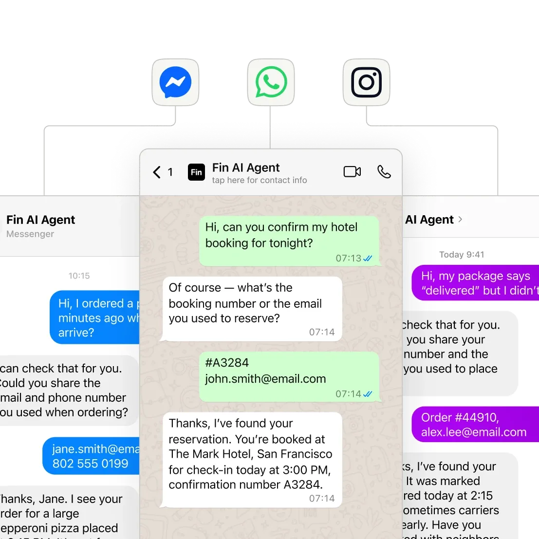Fin for Meta apps support — WhatsApp, Instagram, and Facebook Messenger