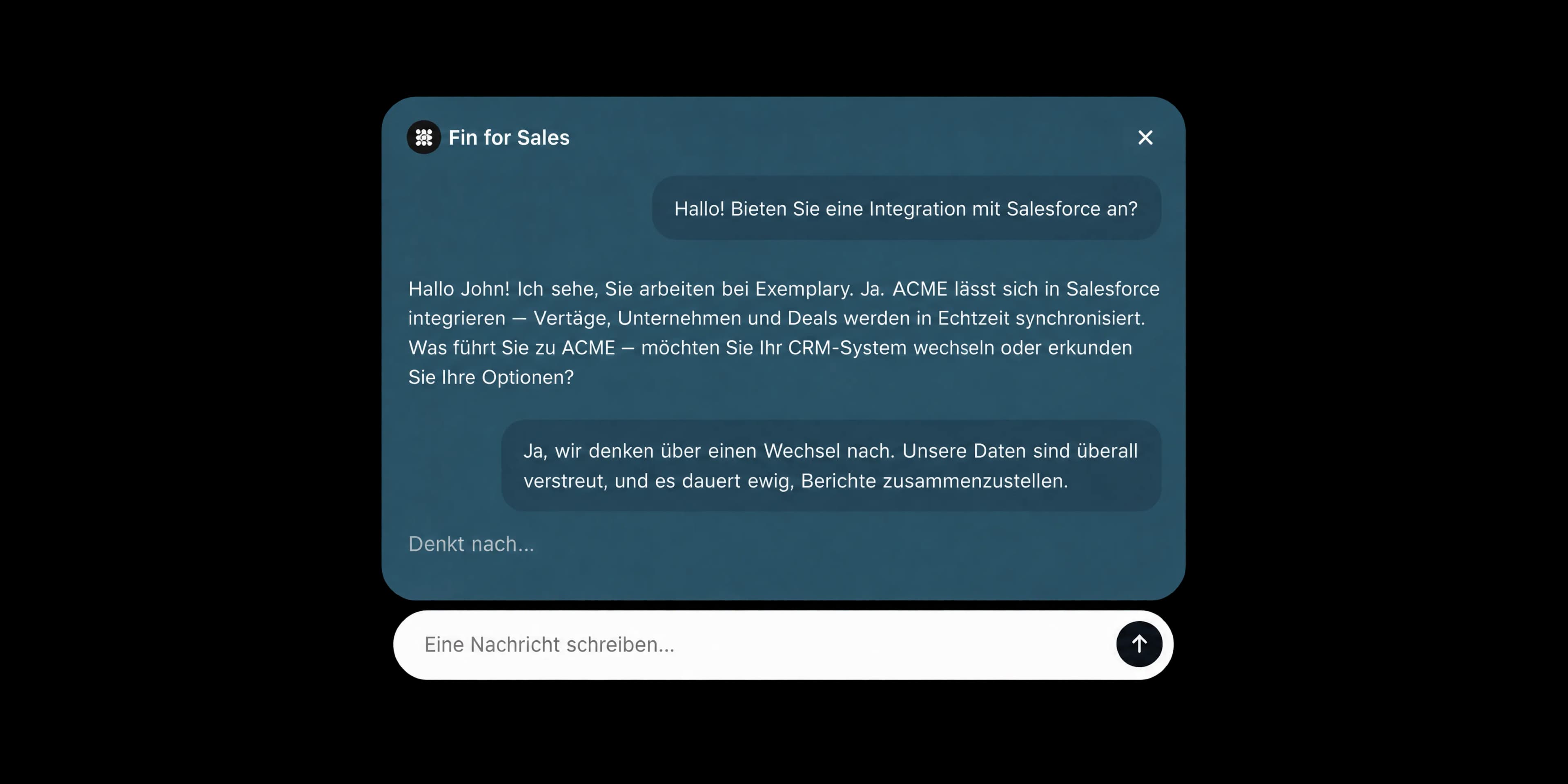 Fin qualifiziert und konvertiert eine eingehende Vertriebsanfrage