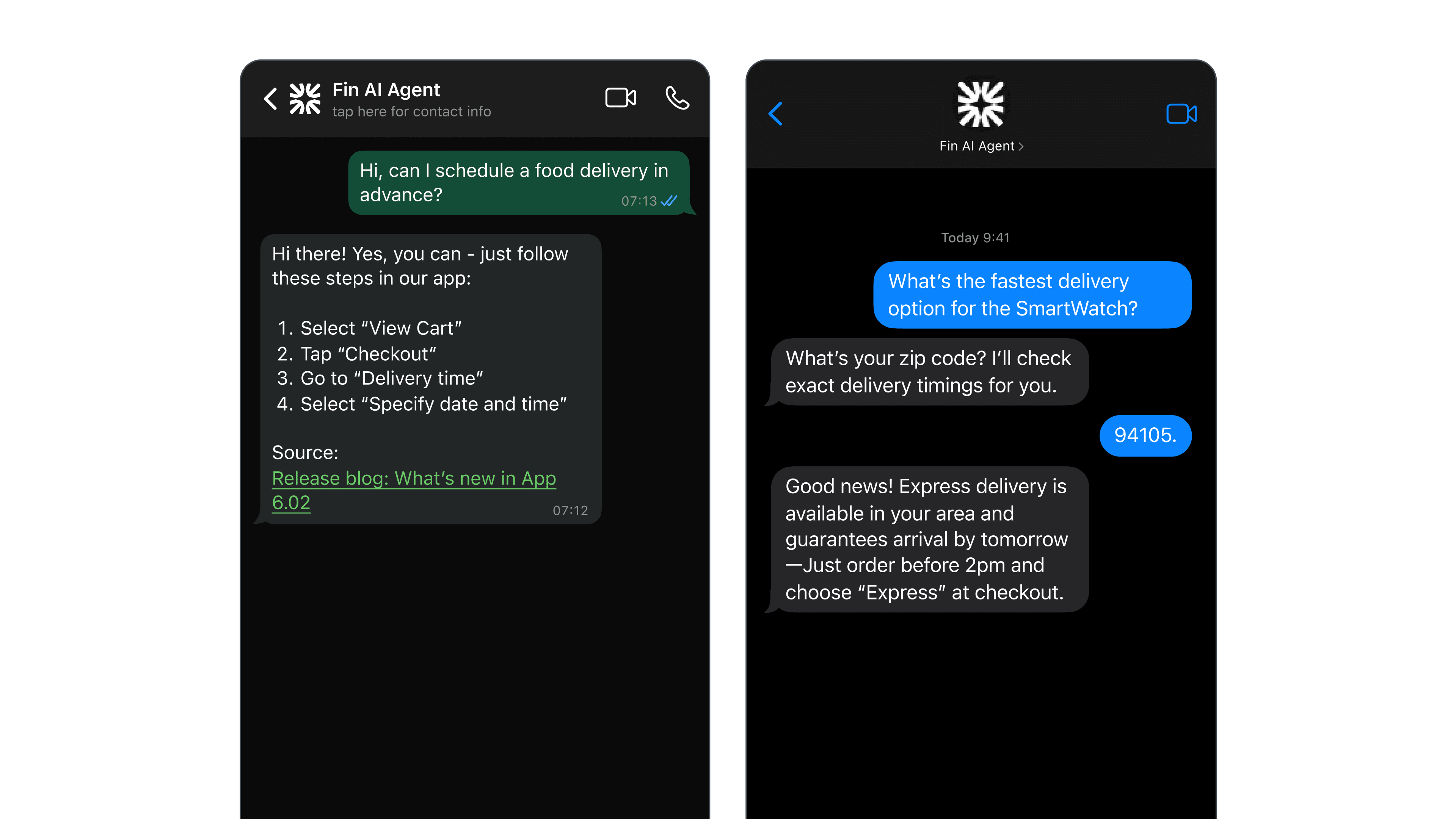 Fin over Whatsapp and SMS