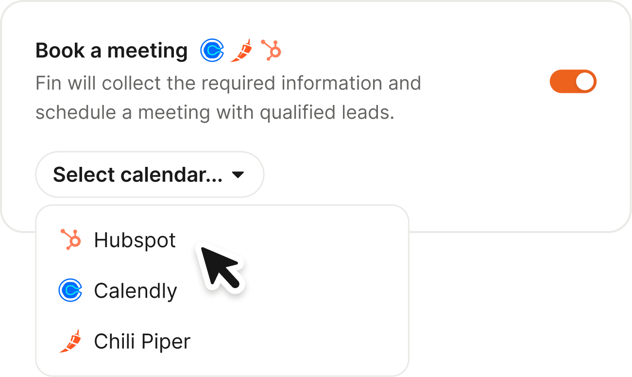 HubSpot Meetings for Fin Sales Agent