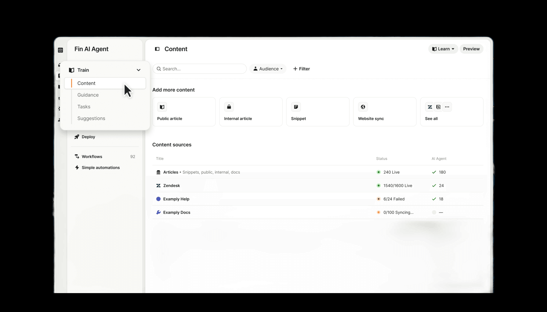 Unified Fin Content Page