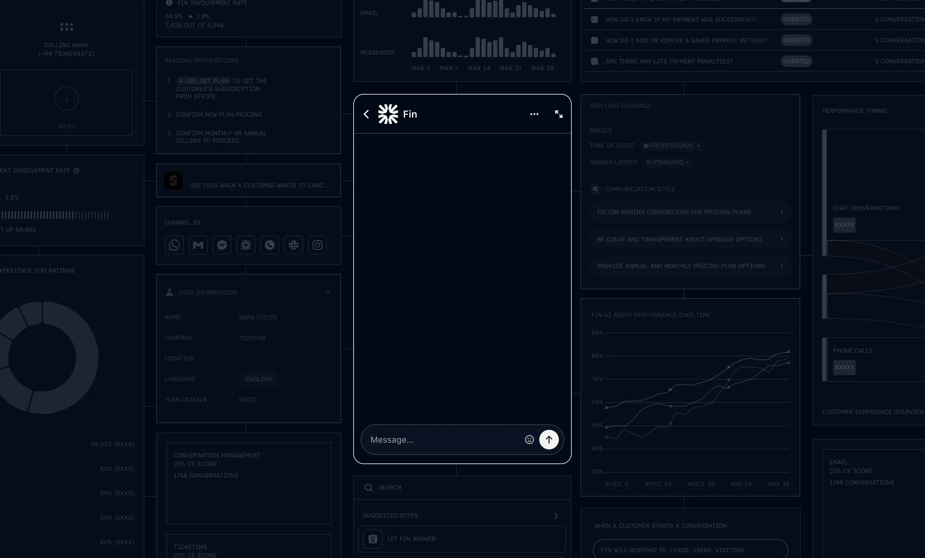 Fin visual for: Fin-style AI support agents are valuable only when they can use order, billing, and escalation context